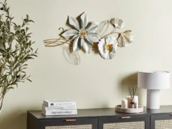 Vægdekoration Blomst EUROPIUM Metal 46 cm Guld