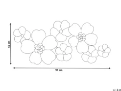 Vægdekoration Blomst LANTHANUM Metal 52 cm Beige