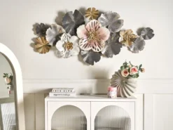 Vægdekoration Blomst MOLYBDENIUM Metal 60 cm Multifarvet