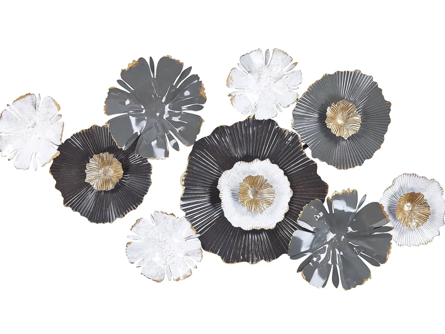 Vægdekoration Blomst POTASSIUM Metal 49 cm Grå