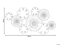 Vægdekoration Blomst POTASSIUM Metal 49 cm Grå