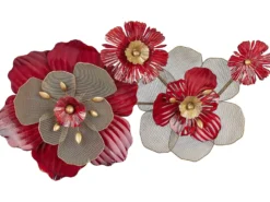 Vægdekoration Blomst SCANDIUM Metal 45 cm Rød