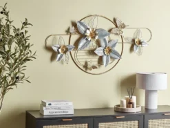 Vægdekoration Blomst TANTALUM Metal 59 cm Guld