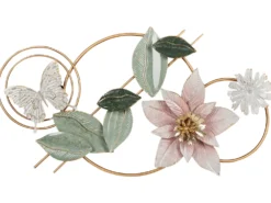 Vægdekoration Blomst THORIUM Metal 44 cm Multifarvet