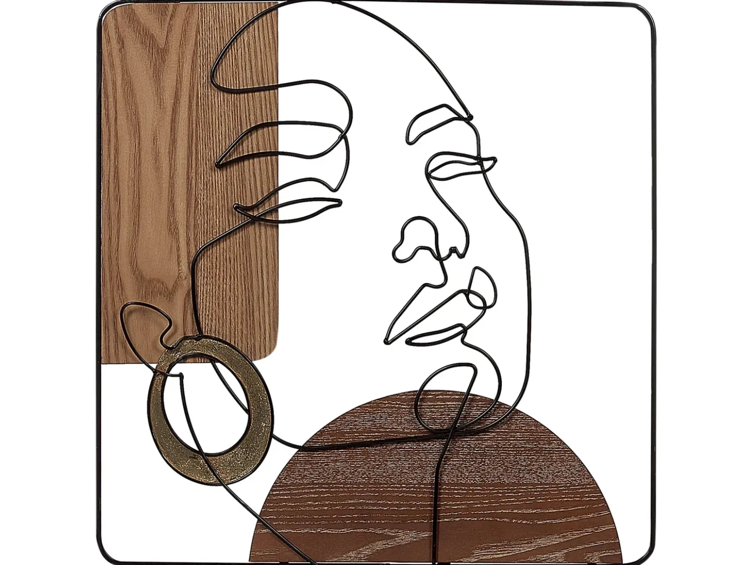 Vægdekoration CALIFORNIUM Metal 50 cm Brun