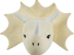 Vægdekorationer til børn Dinosaur REXX Bomuld 29 cm Lys Beige