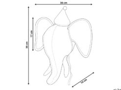 Vægdekorationer til børn Elefant BADOU Bomuld 36 cm Grå