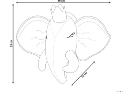Vægdekorationer til børn Elefant TANTOR Bomuld 33 cm Grå