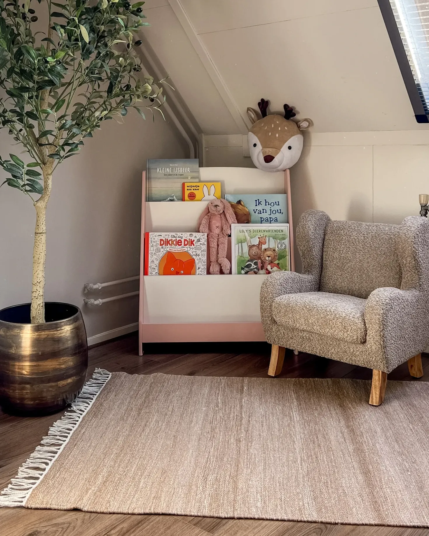 Vægdekorationer til børn Hjort BAMBI 30 cm Beige
