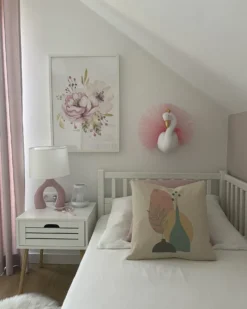 Vægdekorationer til børn Svane ODETTA Bomuld 32 cm Hvid