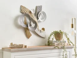 Vægdekoration FENIT Metal 54 cm Guld
