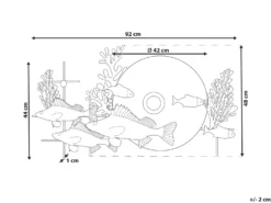 Vægdekoration Fisk BARIUM Metal 48 cm Blå