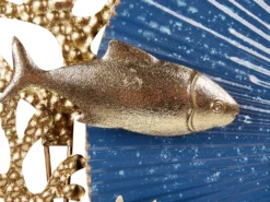 Vægdekoration Fisk BARIUM Metal 48 cm Blå