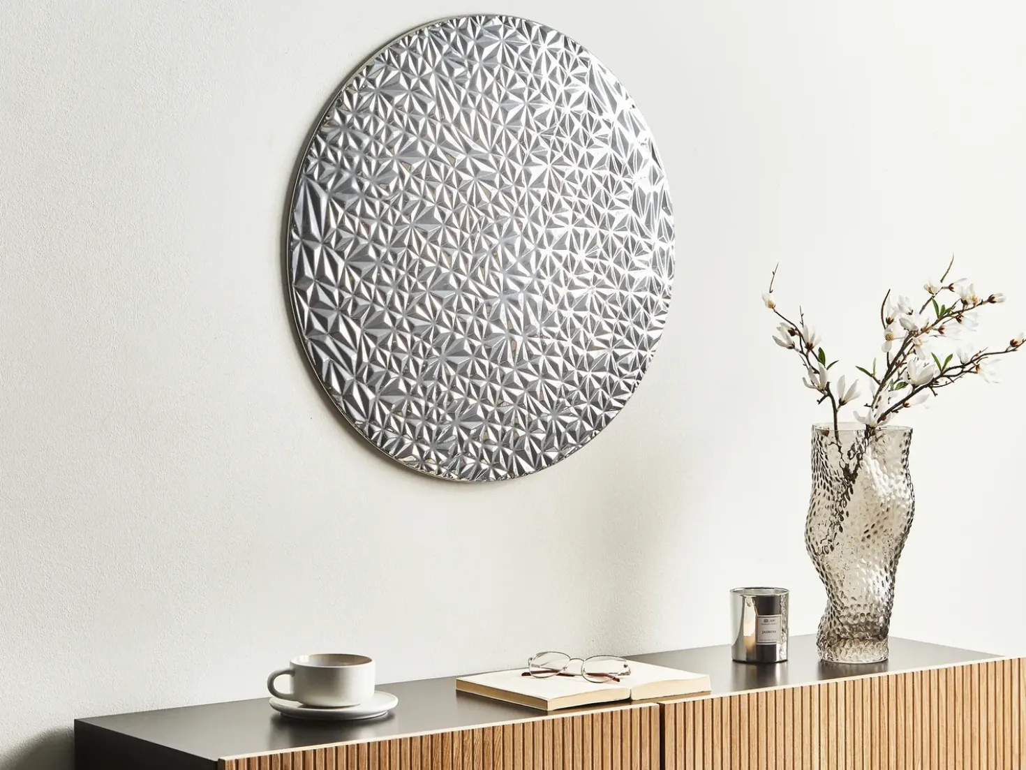Vægdekoration MOSCAVIDE Metal 60 cm Sølv
