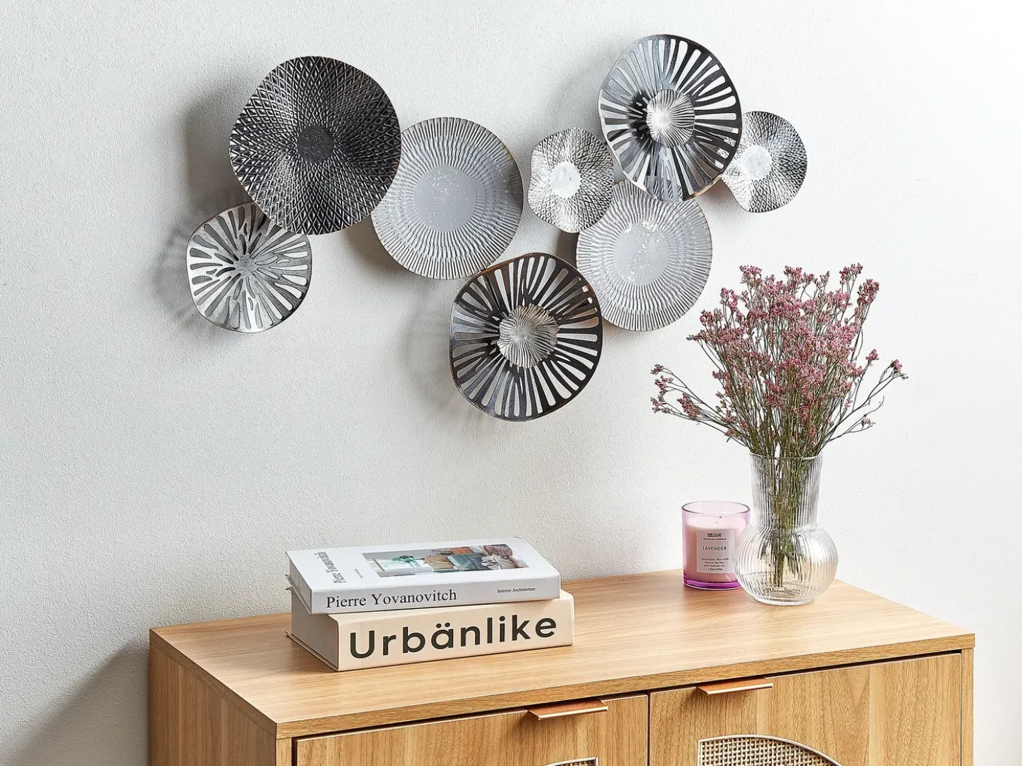 Vægdekoration TENNESSINE Metal 49 cm Sort