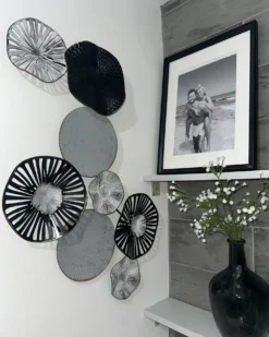 Vægdekoration TENNESSINE Metal 49 cm Sort