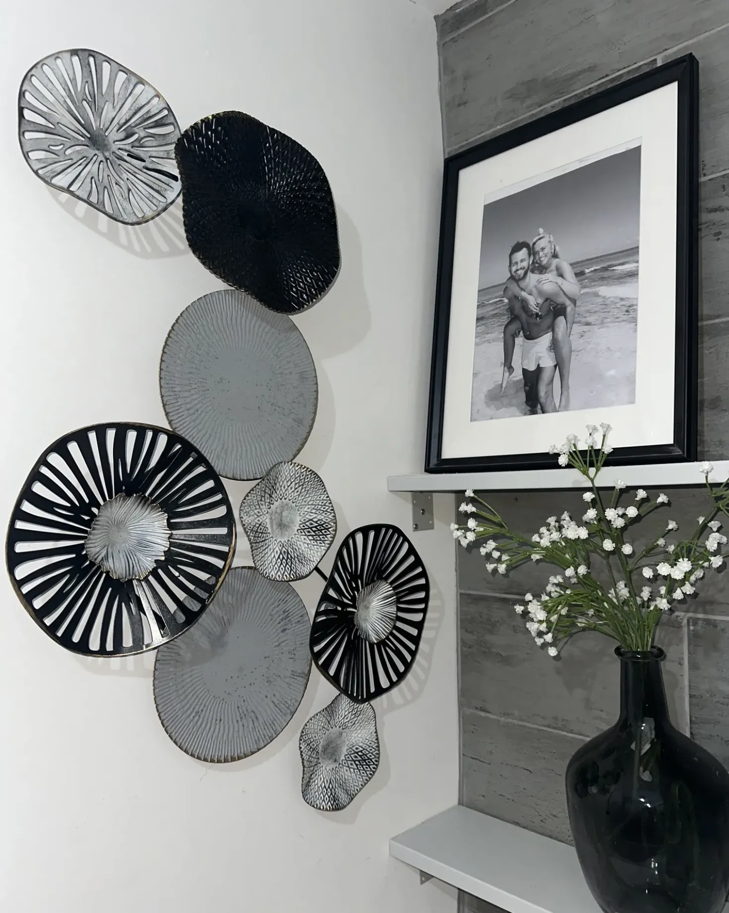 Vægdekoration TENNESSINE Metal 49 cm Sort