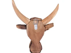 Vægfigur Tyr BULL HEAD Teaktræ 34 cm Brun