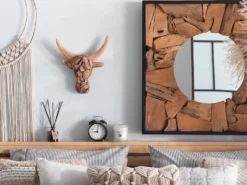 Vægfigur Tyr BULL HEAD Teaktræ 34 cm Brun