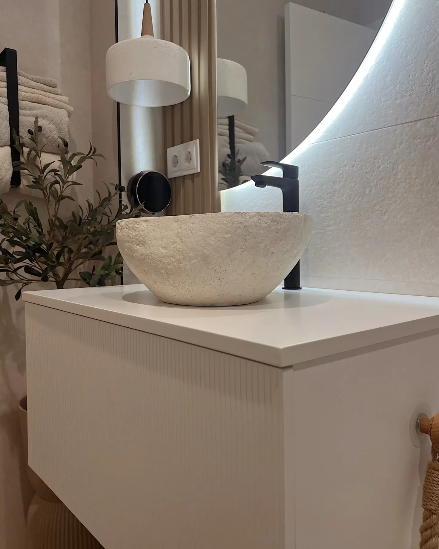 Væghængt vaskeskab ALZIRA 80 cm Hvid