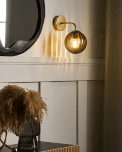 Væglampe BOOMI Mørkebrun Glas