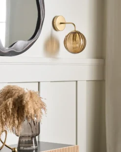 Væglampe BOOMI Mørkebrun Glas