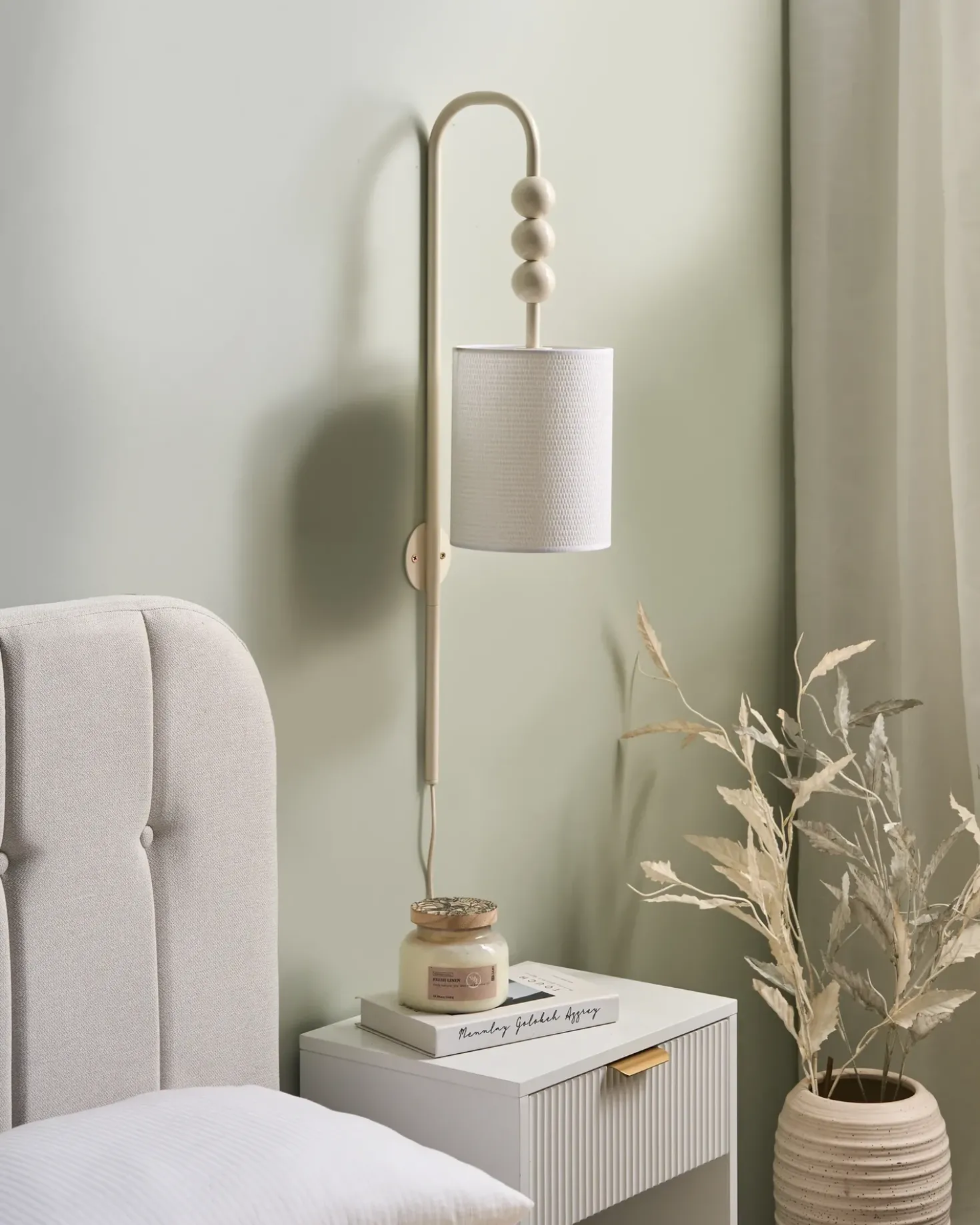 Væglampe LOKY Beige Metal