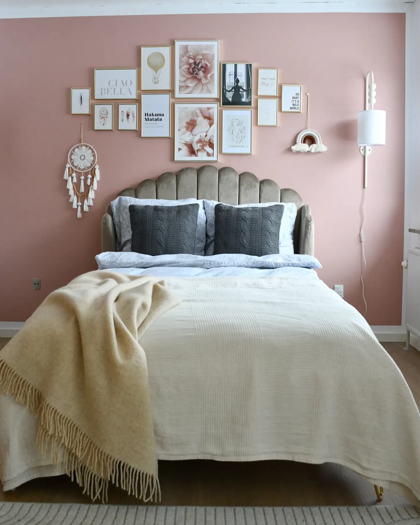 Væglampe LOKY Beige Metal
