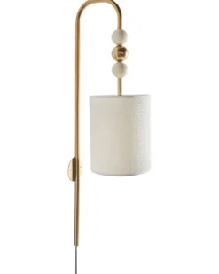 Væglampe LOKY Messing/beige Metal