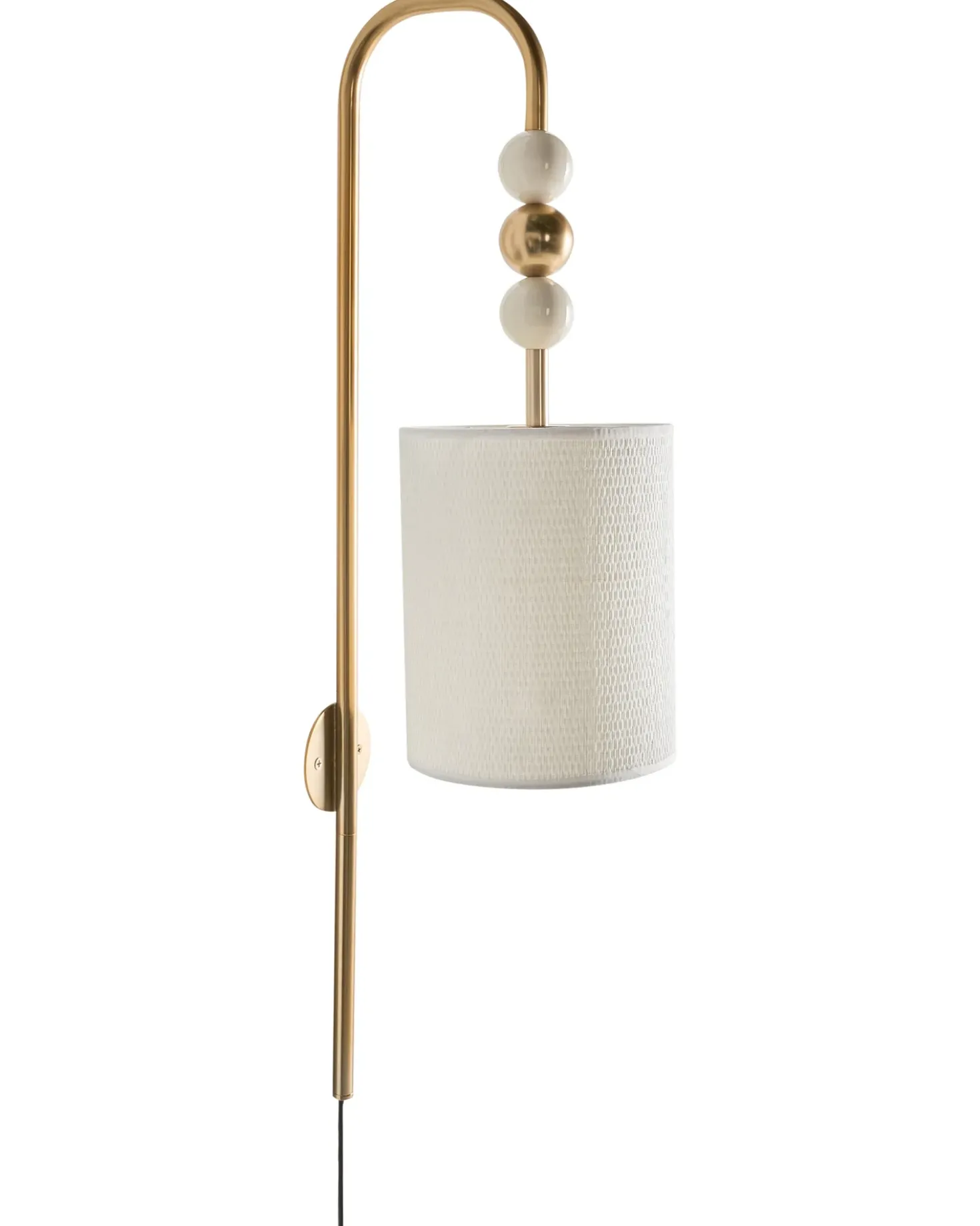 Væglampe LOKY Messing/beige Metal