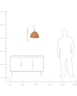 Væglampe VALUKKAI Naturlig Rattan
