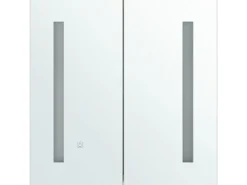 Vægmonteret spejlskab til badeværelset LED CHABUNCO 60 cm 60 cm Hvid