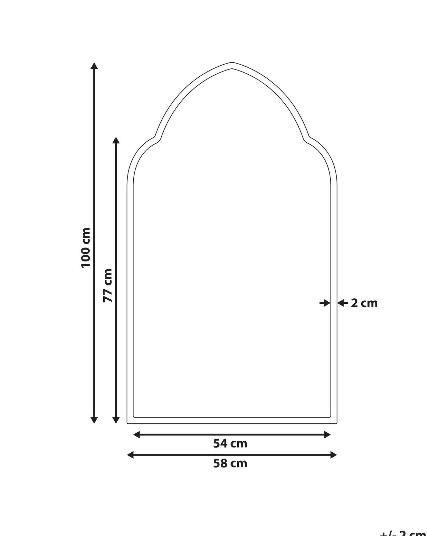 Vægspejl ACONCHI 58 cm 100 cm Metal Guld