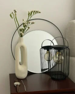 Vægspejl AGDE 50 cm 50 cm Metal Sort