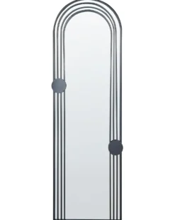 Vægspejl AJAIN 45 cm 146 cm Metal Sort