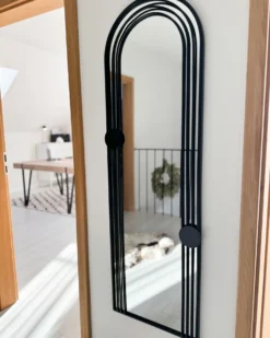 Vægspejl AJAIN 45 cm 146 cm Metal Sort