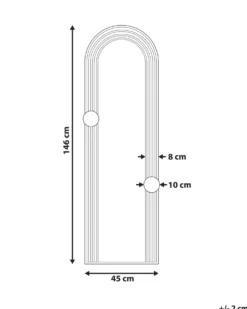 Vægspejl AJAIN 45 cm 146 cm Metal Sort