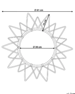 Vægspejl AROEK 61 cm 61 cm Rattan Sort