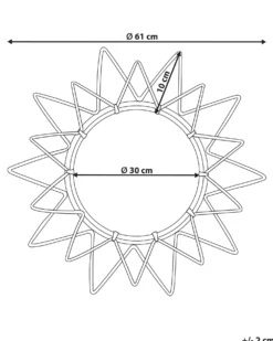 Vægspejl AROEK 61 cm 61 cm Rattan Naturlig