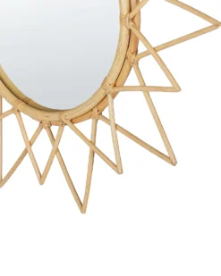 Vægspejl AROEK 61 cm 61 cm Rattan Naturlig