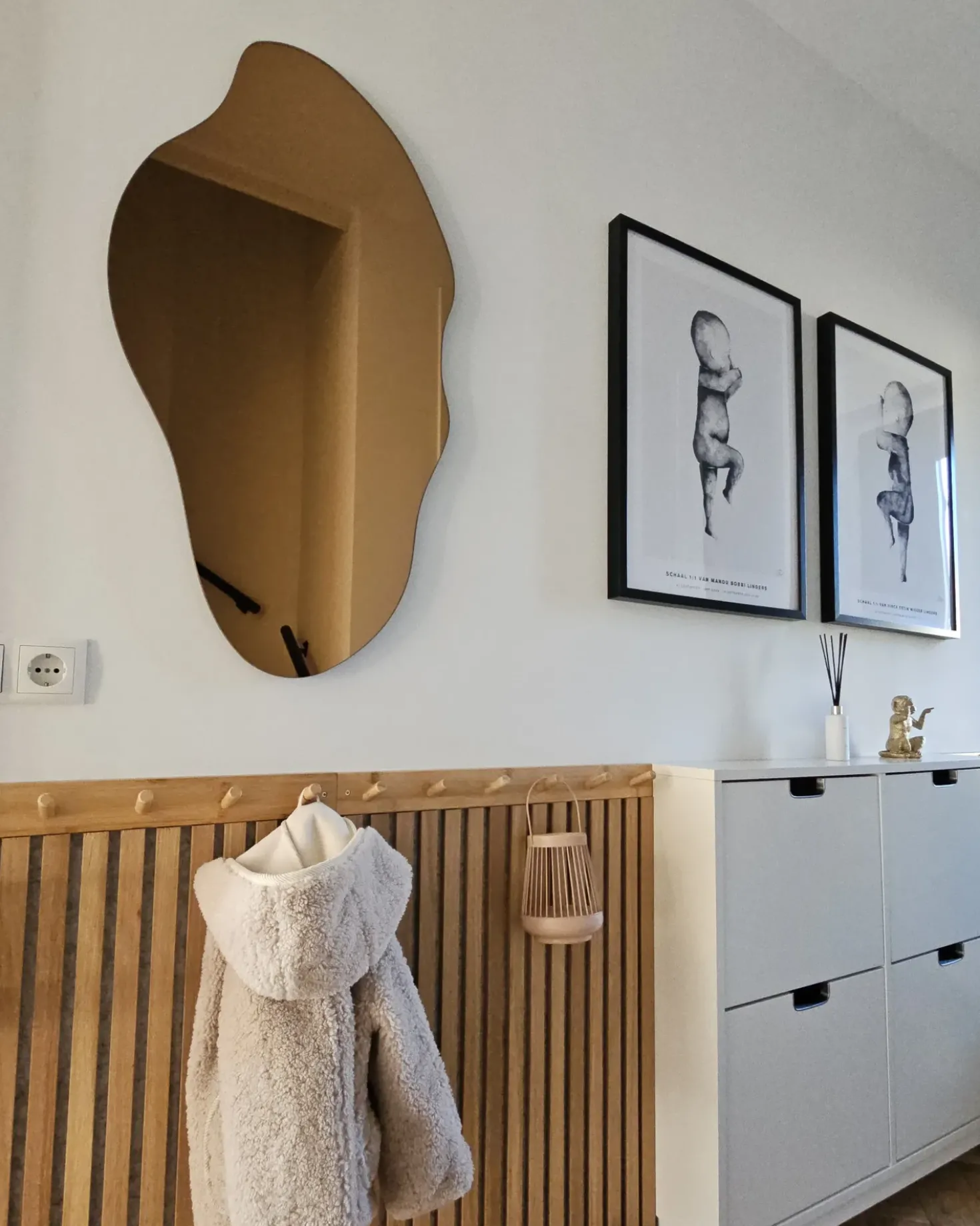 Vægspejl ASSIGNY 50 cm 92 cm Brun