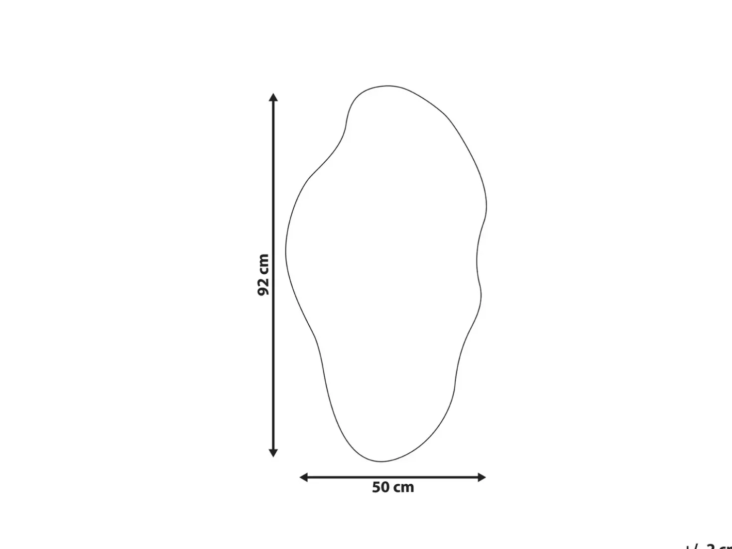 Vægspejl ASSIGNY 50 cm 92 cm Brun