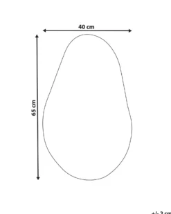 Vægspejl AUBAGNE 40 cm 65 cm Sølv