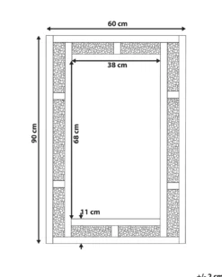 Vægspejl AVRILLE 60 cm 90 cm Sølv