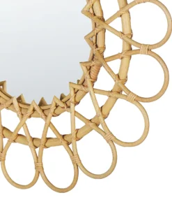 Vægspejl BABAI 60 cm 60 cm Rattan Naturlig