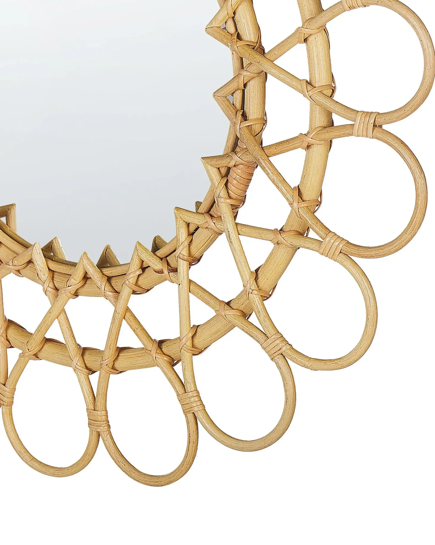 Vægspejl BABAI 60 cm 60 cm Rattan Naturlig