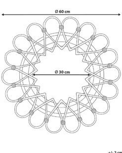 Vægspejl BABAI 60 cm 60 cm Rattan Naturlig