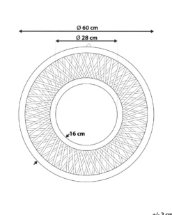 Vægspejl BACATA 60 cm 60 cm Bambus Naturlig