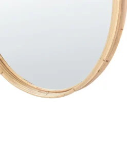 Vægspejl BARUNG 60 cm 60 cm Rattan Naturlig Beige