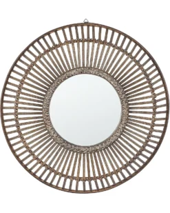 Vægspejl BLASITO 66 cm 66 cm Bambus Brun